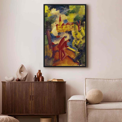 Leinwandbild - August Macke – Men on the Road by the Lake