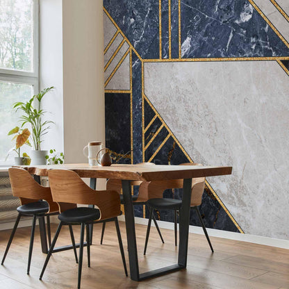 Fototapete - Expressive Pattern in Gold and Garnet