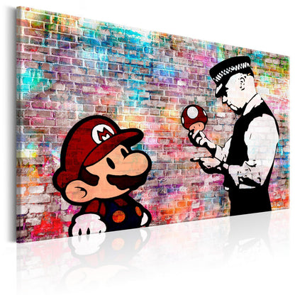 Leinwandbild - Banksy: Colourful Brick Artgeist