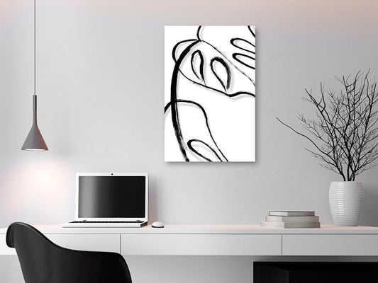 Leinwandbild - White Monstera (1 Part) Vertical Artgeist