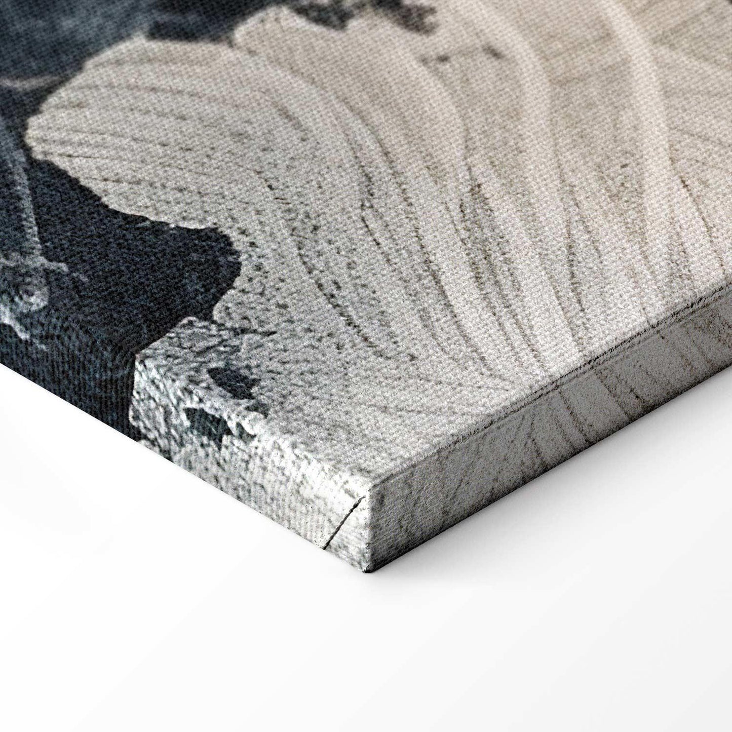 Leinwandbild - Herons and cherry blossoms - oriental-style illustration depicting birds