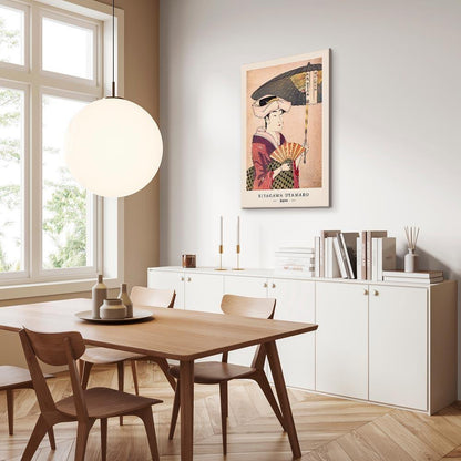 Leinwandbild - Woman With an Umbrella (1 Part) Vertical