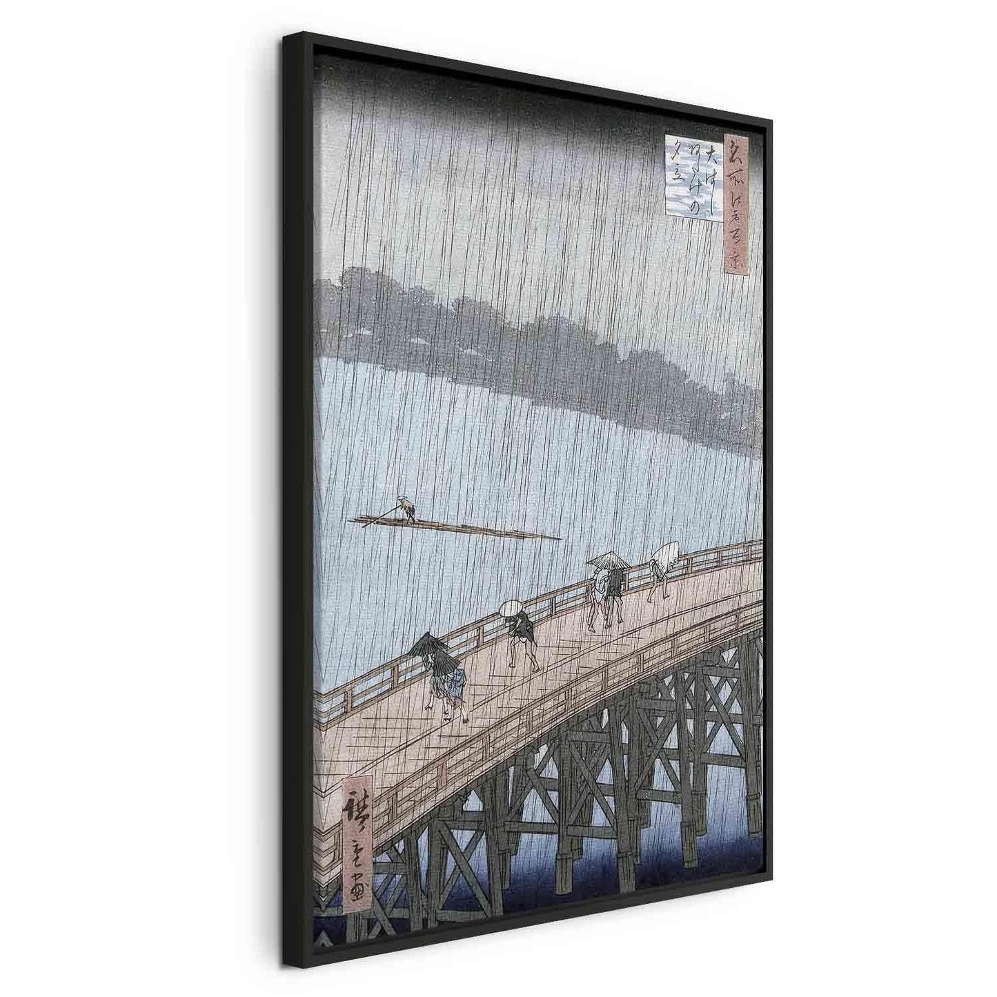 Leinwandbild - Sudden Shower over Shin-Ohashi Bridge and Atake (Ohashi Atake no Yudachi) from the series 'Meisho Edo Hyakkei' (One Hundred Famous Views of Edo) (Utagawa Hiroshige) Artgeist