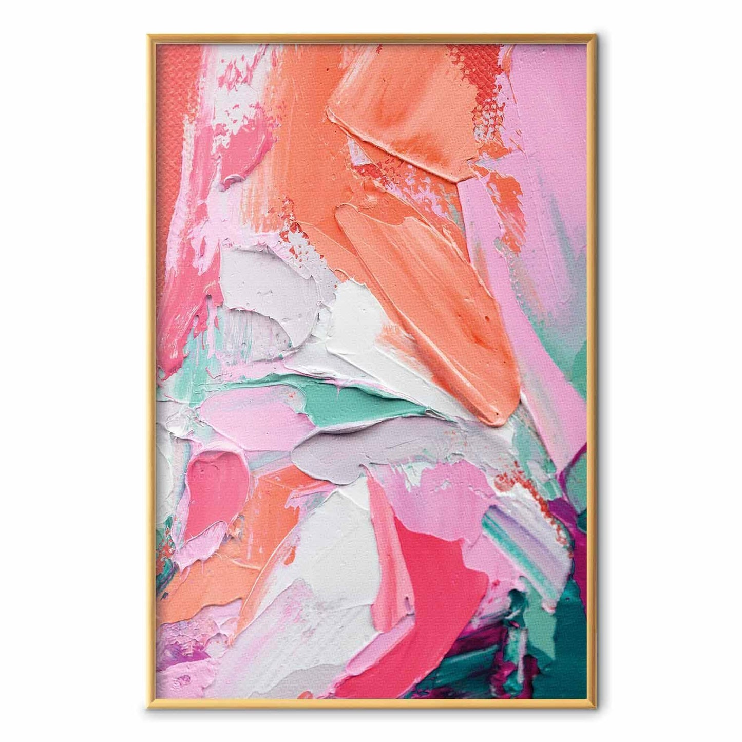 Poster - Pink Palette - vibrant shades of pink, orange, and green on canvas