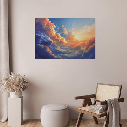 Poster - Sunset Over a Cloudy Sea: A Wonderful Symphony of Colors Artgeist