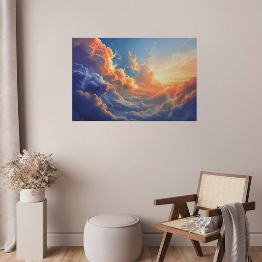 Poster - Sunset Over a Cloudy Sea: A Wonderful Symphony of Colors Artgeist