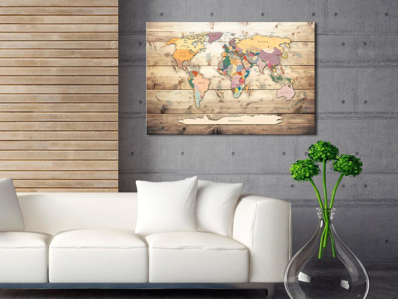 Leinwandbild - World Map: Colourful Continents Artgeist