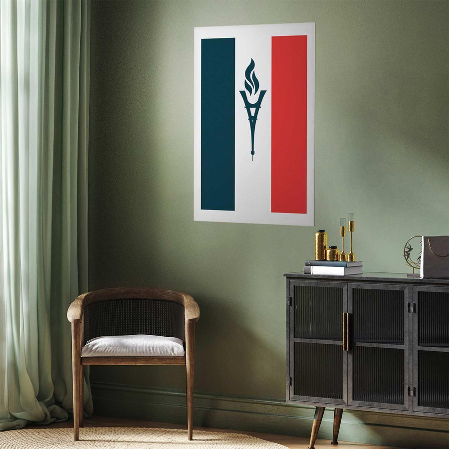 Poster - French Flag with a Torch Artgeist