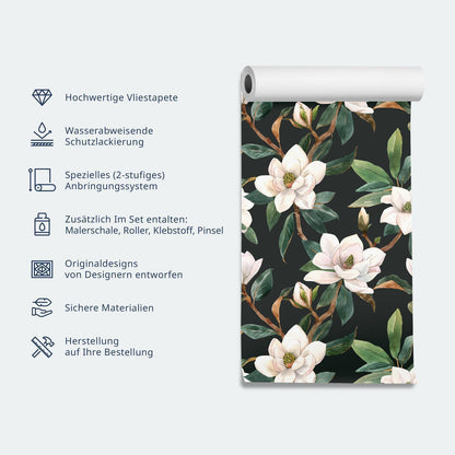 Tapete - Illustration with blue flowers