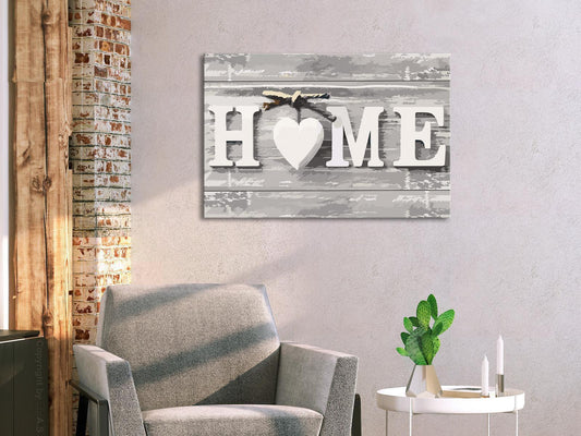 Home Letters Wandbild zum Ausmalen - Typografisches Zuhause Motiv mit nummerierten Feldern für entspannende Kreativität