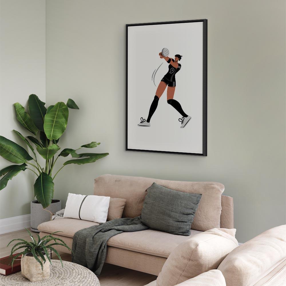 Leinwandbild - Female Volleyball Player Illustration