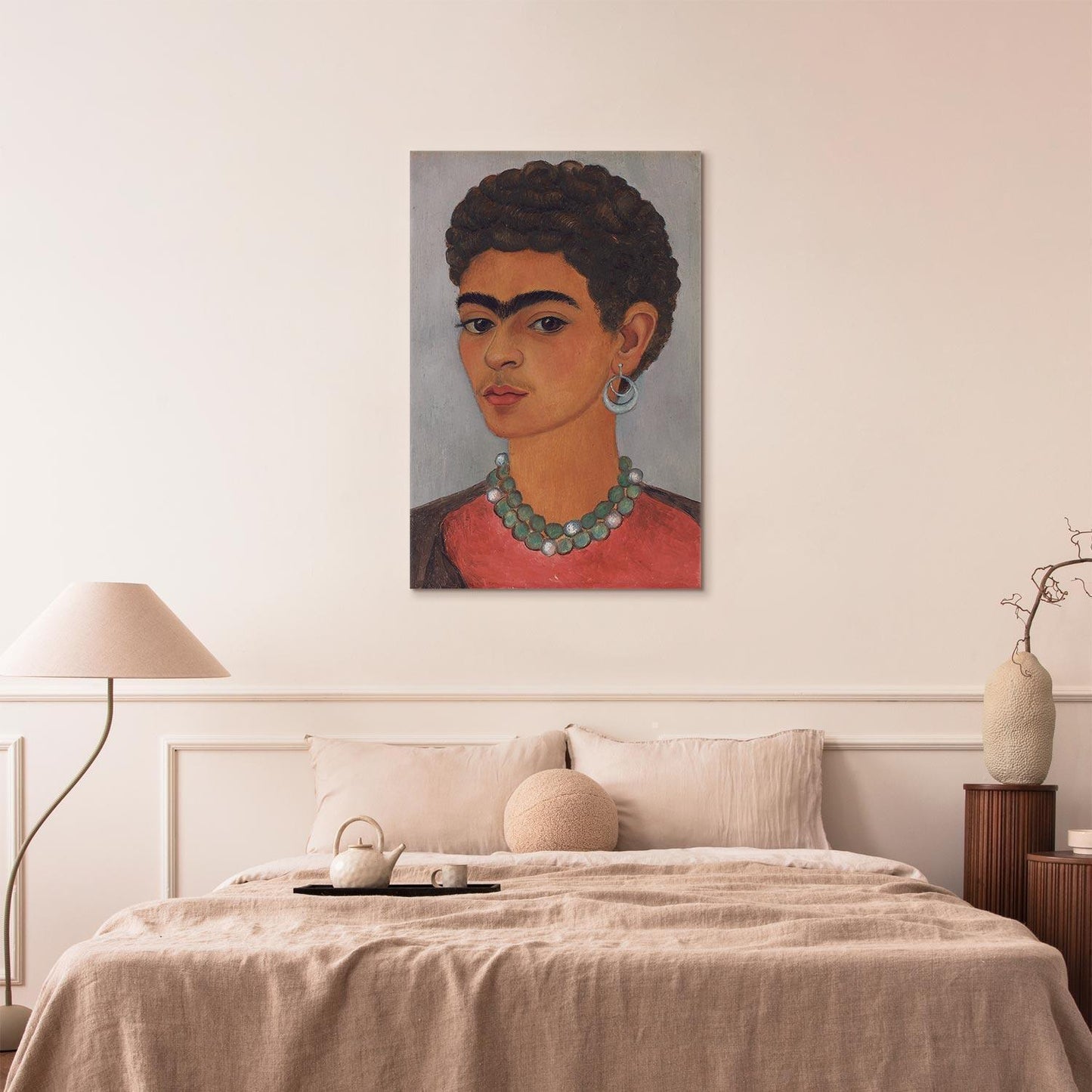Leinwandbild - Frida Kahlo – Self-Portrait with Curly Hair