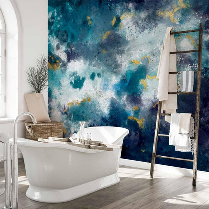 Fototapete - Stormy ocean - abstract blue composition in watercolour style