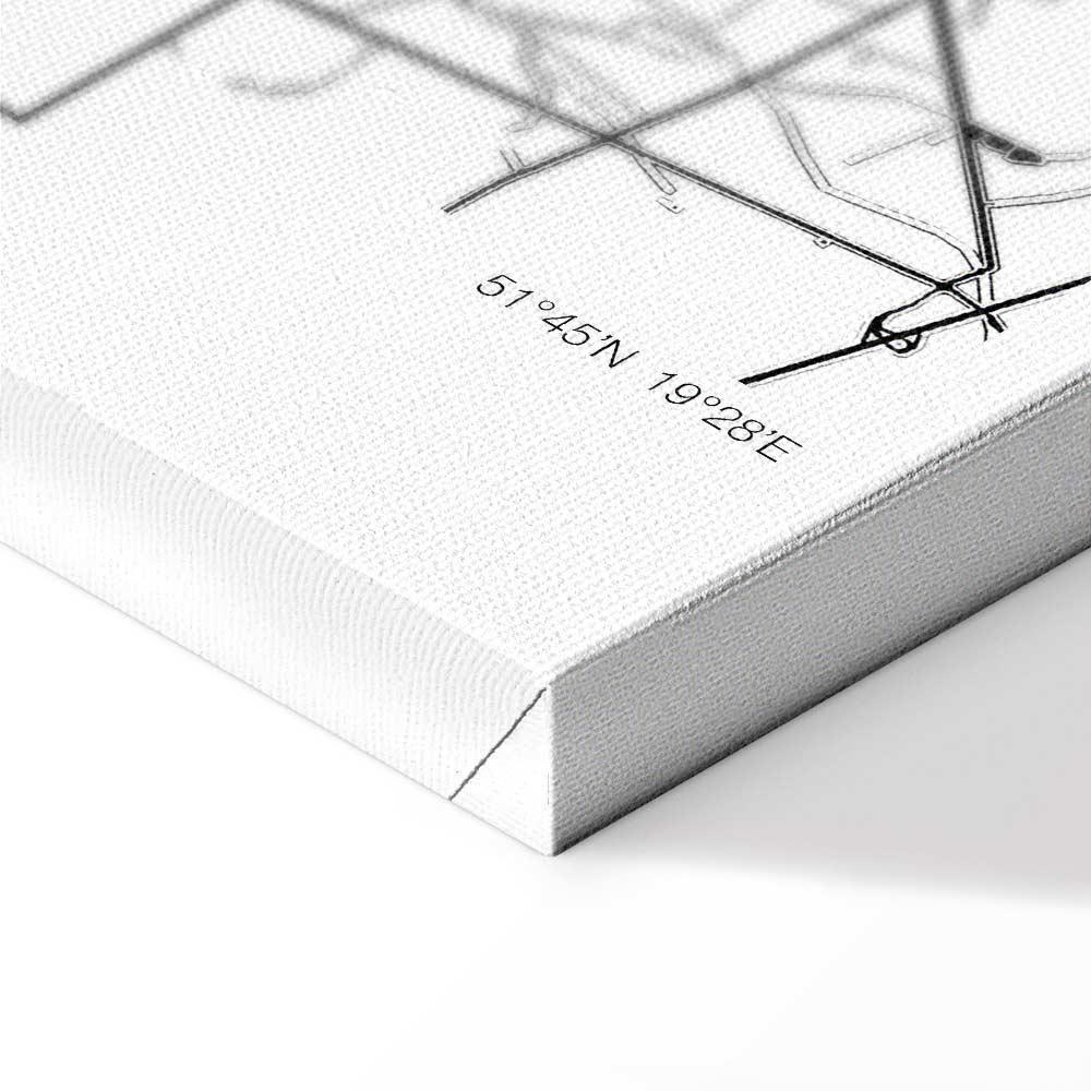 Leinwandbild - City Plan: Lodz (1 Part) Vertical