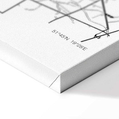 Leinwandbild - City Plan: Lodz (1 Part) Vertical