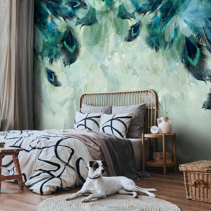 Fototapete - Emerald Feathers