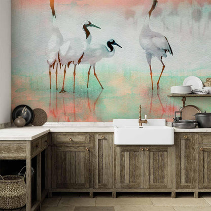 Fototapete - Cranes in Pastels Artgeist