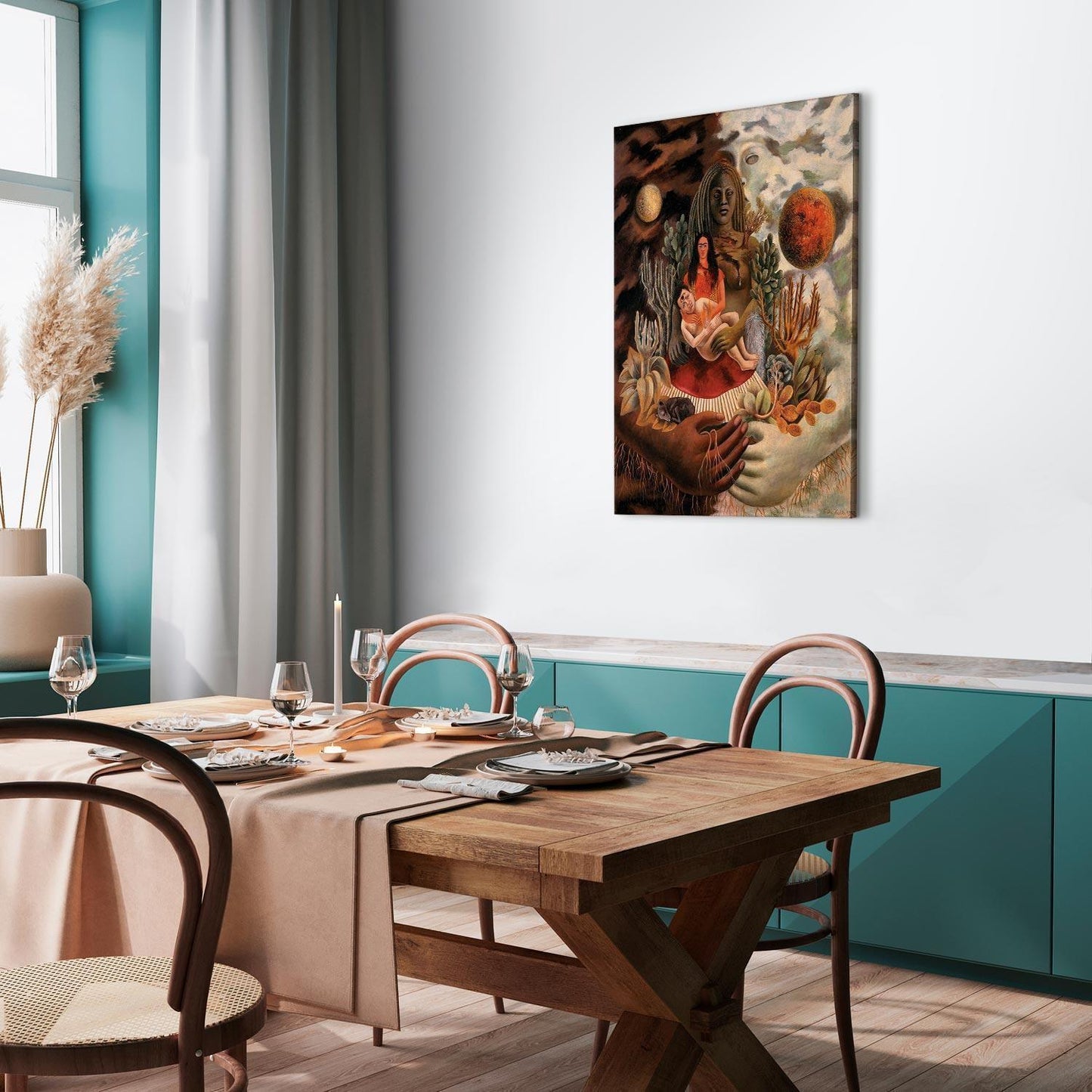 Leinwandbild - Frida Kahlo – The Love Embrace of the Universe, the Earth (Mexico), Myself, Diego, and Señor Xolotl