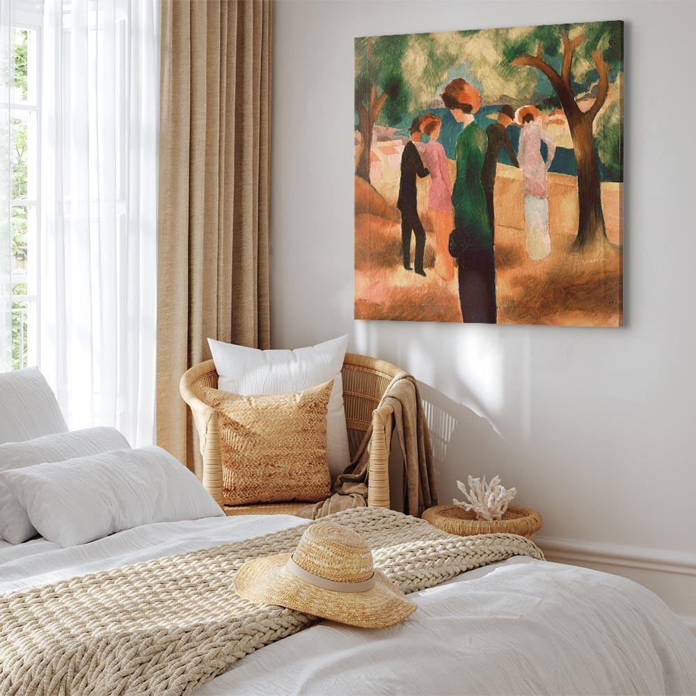 Leinwandbild - August Macke – Lady in Green Jacket