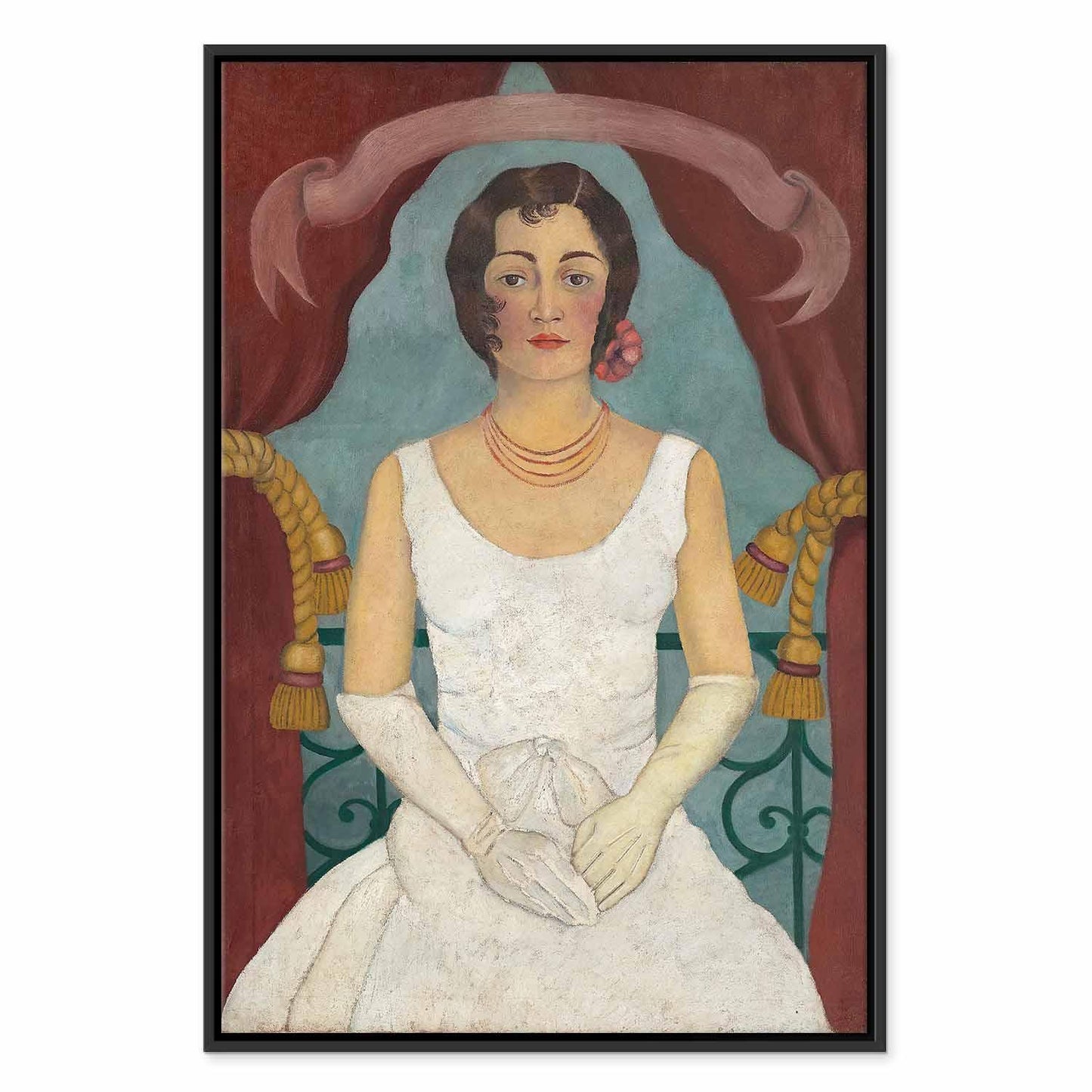 Leinwandbild - Frida Kahlo – Portrait of a Lady in White