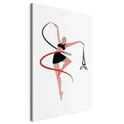 Leinwandbild - Rhythmic Gymnastics - Illustration of a Woman With a Ribbon Artgeist