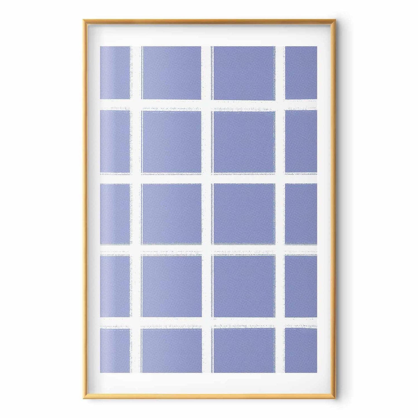Poster - White Lines - a grid with large gaps on a blue background