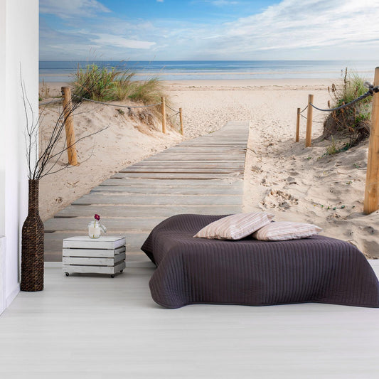 Fototapete „Am Strand“ – Ruhe, Meerblick und Urlaubsfeeling für dein Zuhause