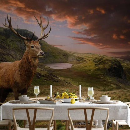 Elegantes Wandbild mit Tier und Landschaft

