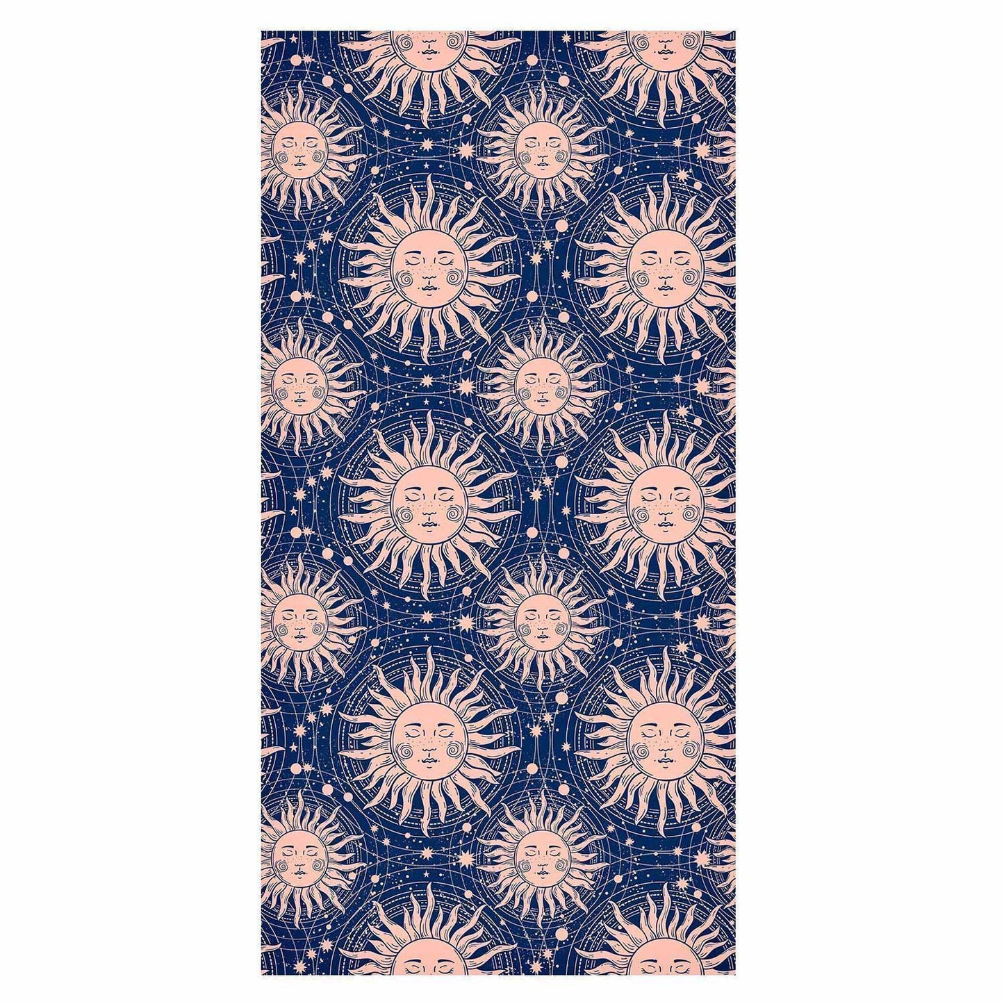 Tapete - Sunny Patterns - Repeating sun motif on a navy background