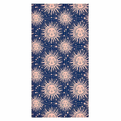Tapete - Sunny Patterns - Repeating sun motif on a navy background