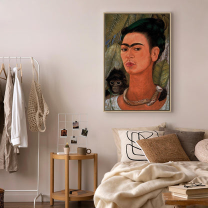 Leinwandbild - Frida Kahlo – Self-Portrait with Monkey