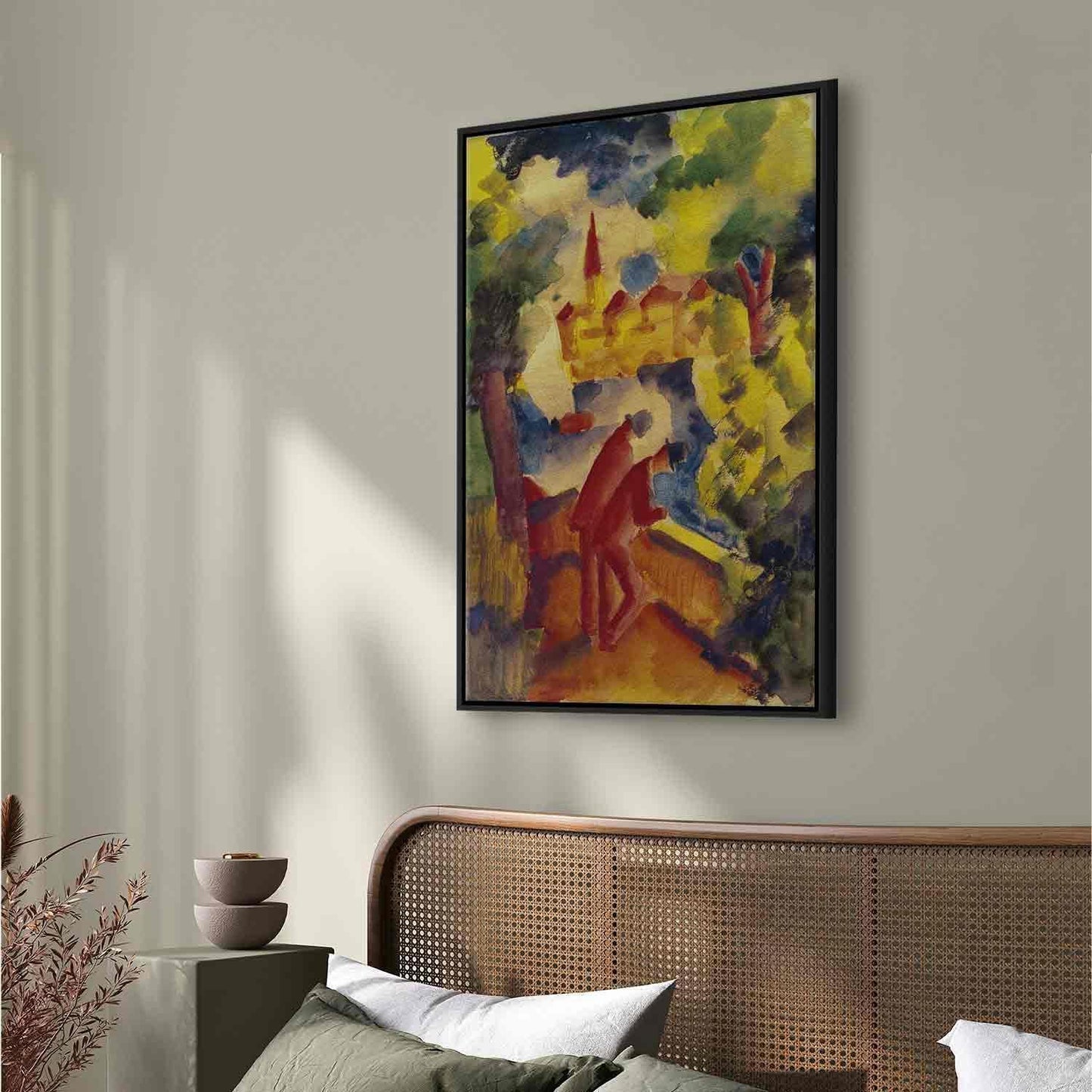 Leinwandbild - August Macke – Men on the Road by the Lake