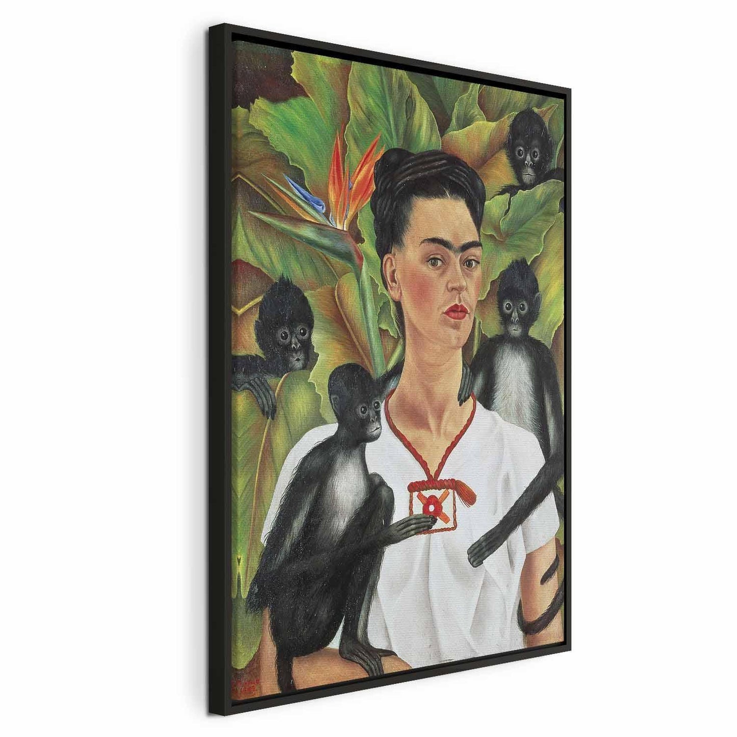 Leinwandbild - Frida Kahlo – Self-Portrait with Monkeys