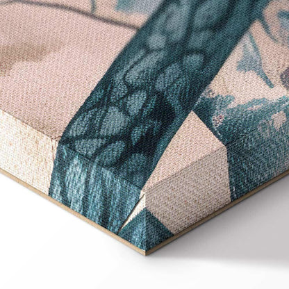 Leinwandbild - Mountainous Coast with Trees and Rocks in Light Pastel Blues