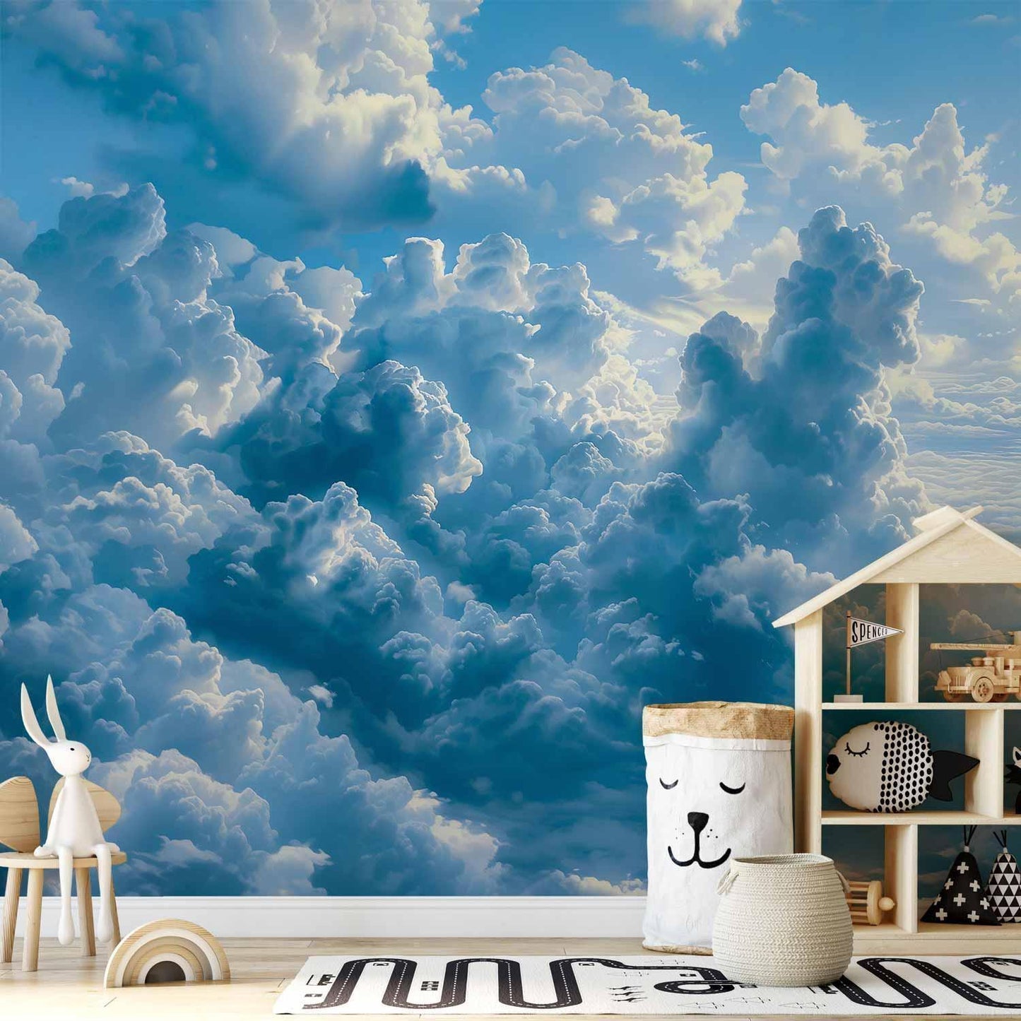 Fototapete - Ocean in the Air: Waving Clouds Reflecting Morning Light Artgeist