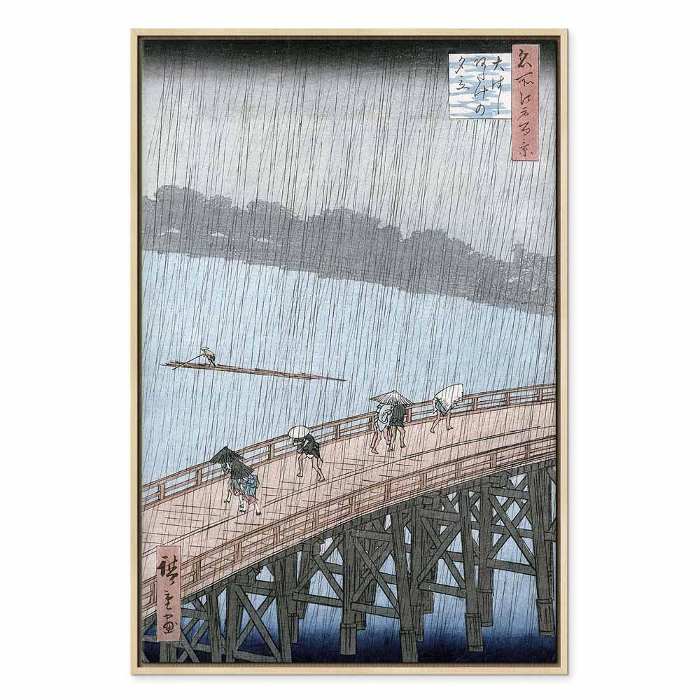 Leinwandbild - Utagawa Hiroshige – Sudden Shower over Shin-Ohashi Bridge and Atake