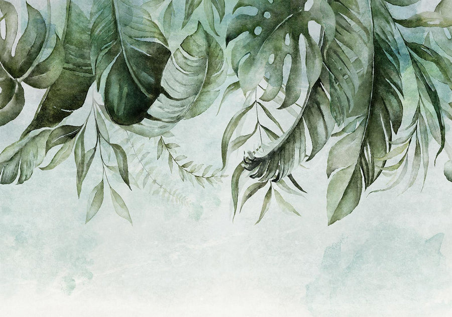 Wandgestaltung mit floraler Aquarell-Fototapete

