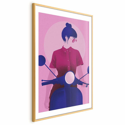 Poster - Woman on a Scooter Artgeist