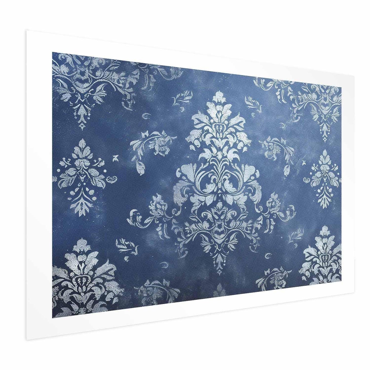 Poster Retro Ornament – Vintage-Muster in Blautönen
