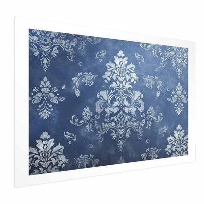 Poster Retro Ornament – Vintage-Muster in Blautönen