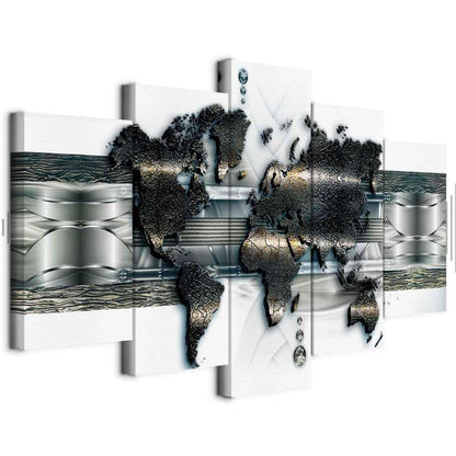 Leinwandbild - Metal World Map