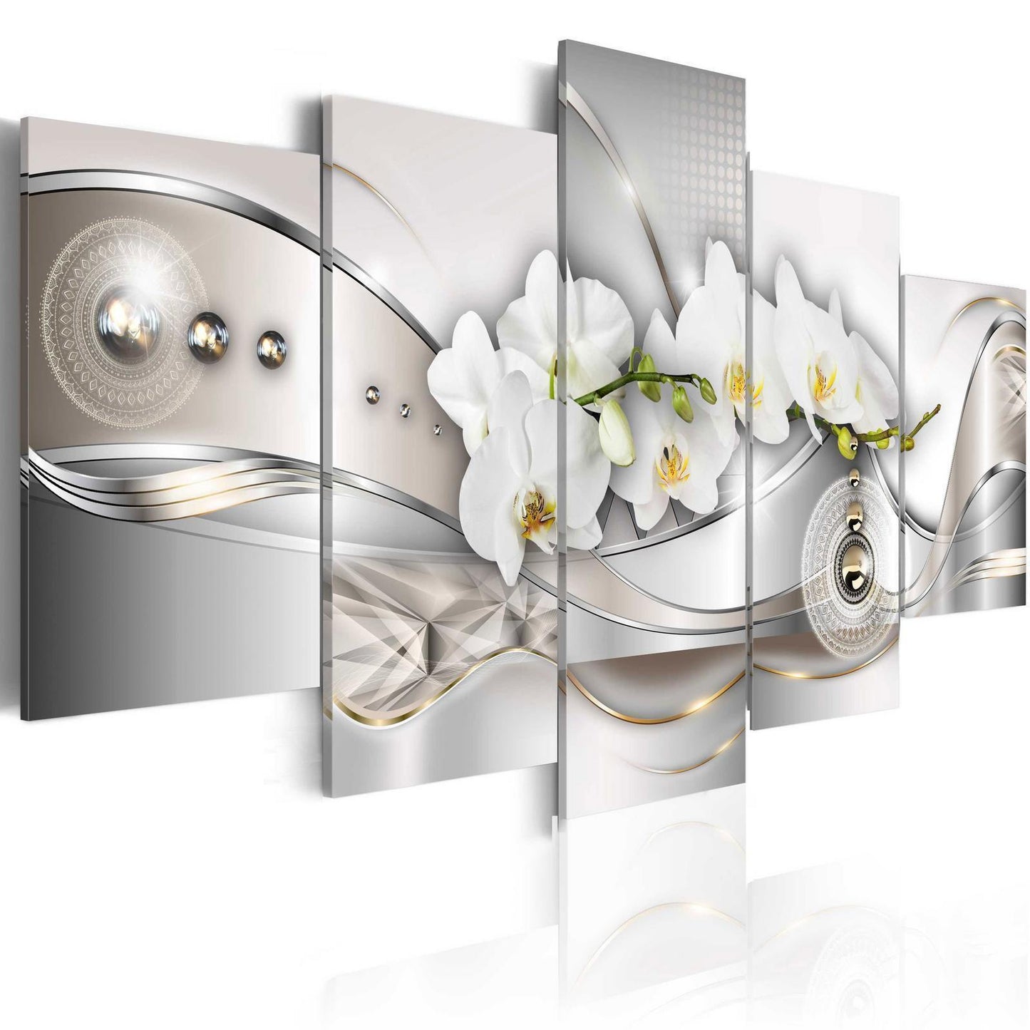 Leinwandbild „Perlmutt-Tanz der Orchideen“ – Eleganz in Blütenform