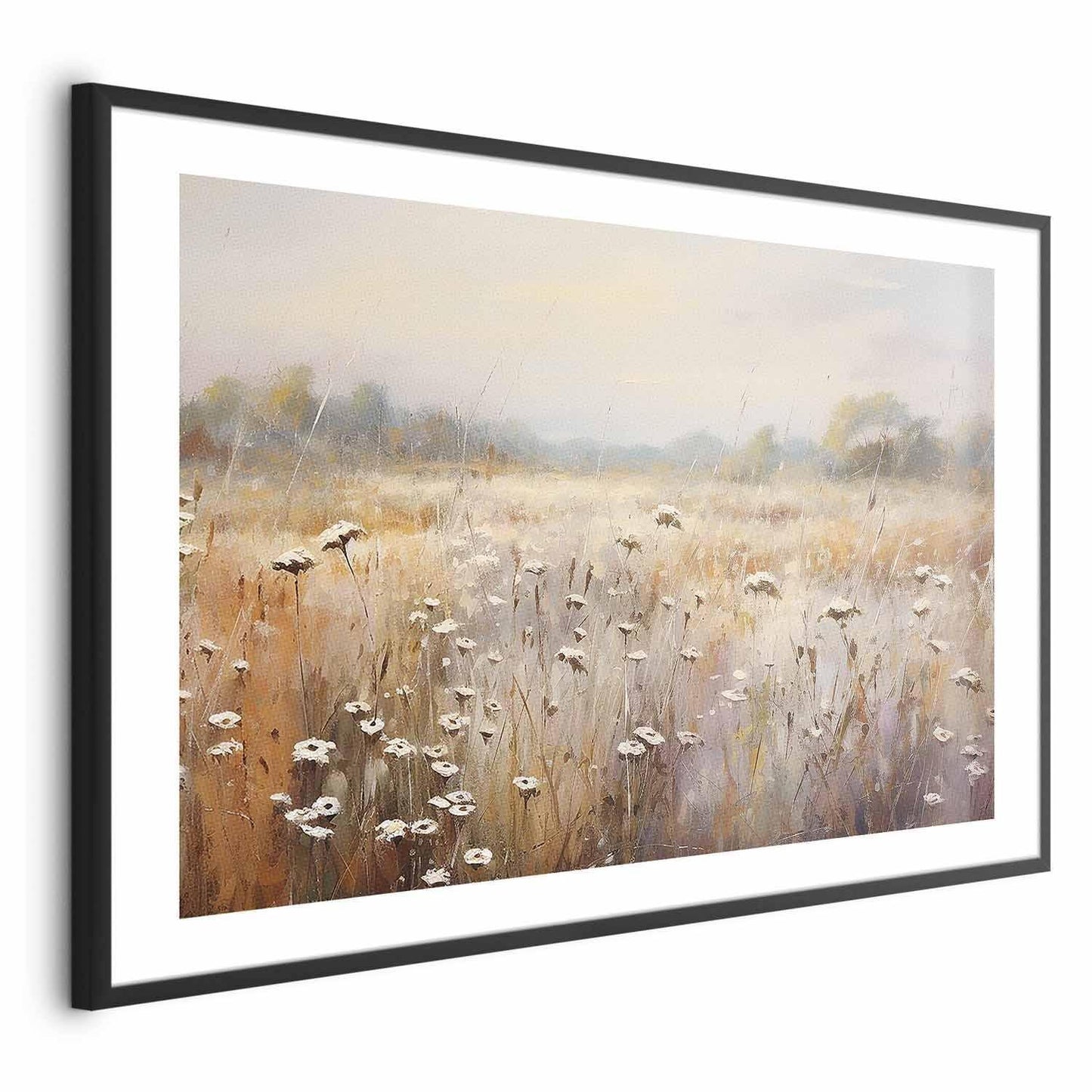 Poster - Impressionist meadow – field landscape in a pastel colour palette