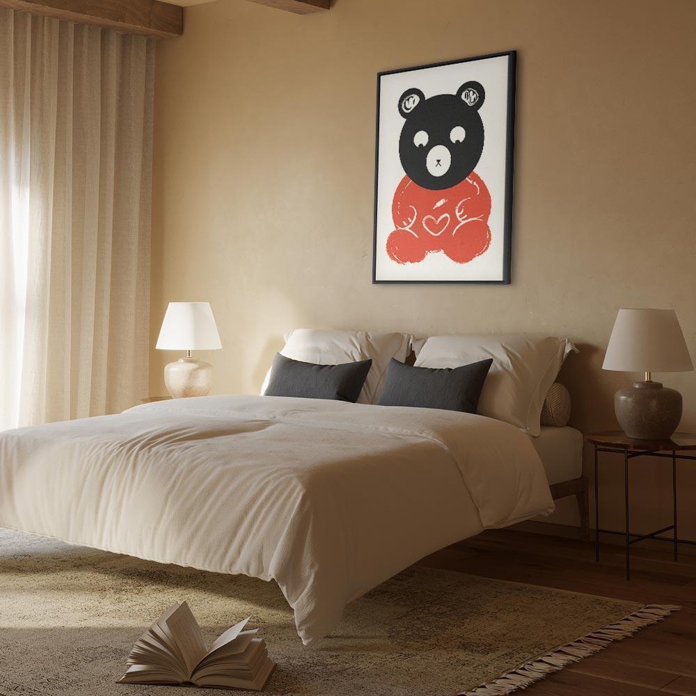 Leinwandbild - Thoughtful Bear (1 Part) Vertical