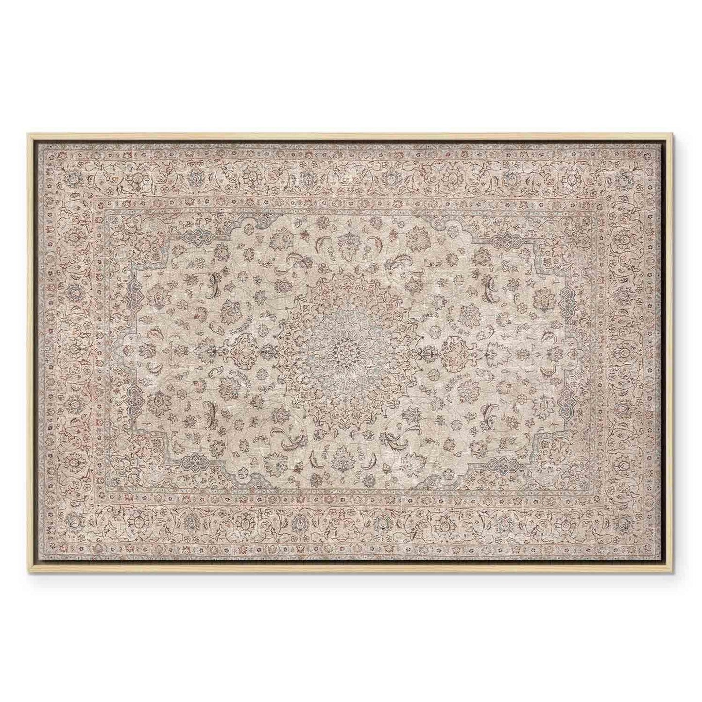 Leinwandbild - Sand carpet - worn Persian carpet with rich decorative motifs