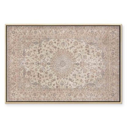 Leinwandbild - Sand carpet - worn Persian carpet with rich decorative motifs