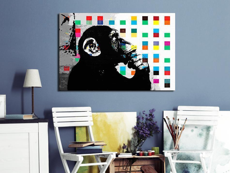 Leinwandbild - Banksy The Thinker Monkey Artgeist