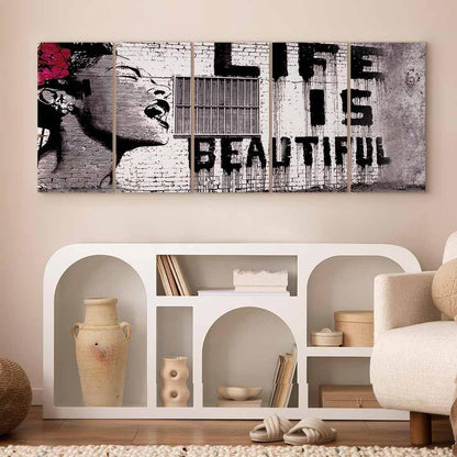 Leinwandbild - Banksy: Life is Beautiful
