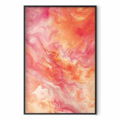 Poster - Fiery Colors - dynamic shapes in fire and pink tones