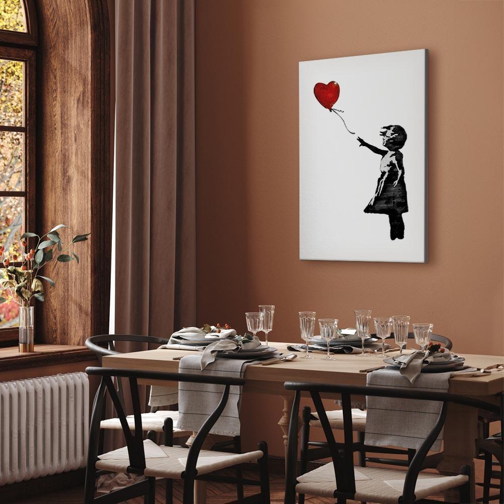 Leinwandbild - Banksy: Girl with Balloon (1 Part) Vertical